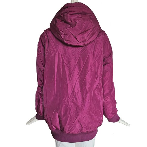 P.E. NATIONAL FUSCHIA PINK PUFFER JACKET WITH BELT (M) - Picture 6 of 11